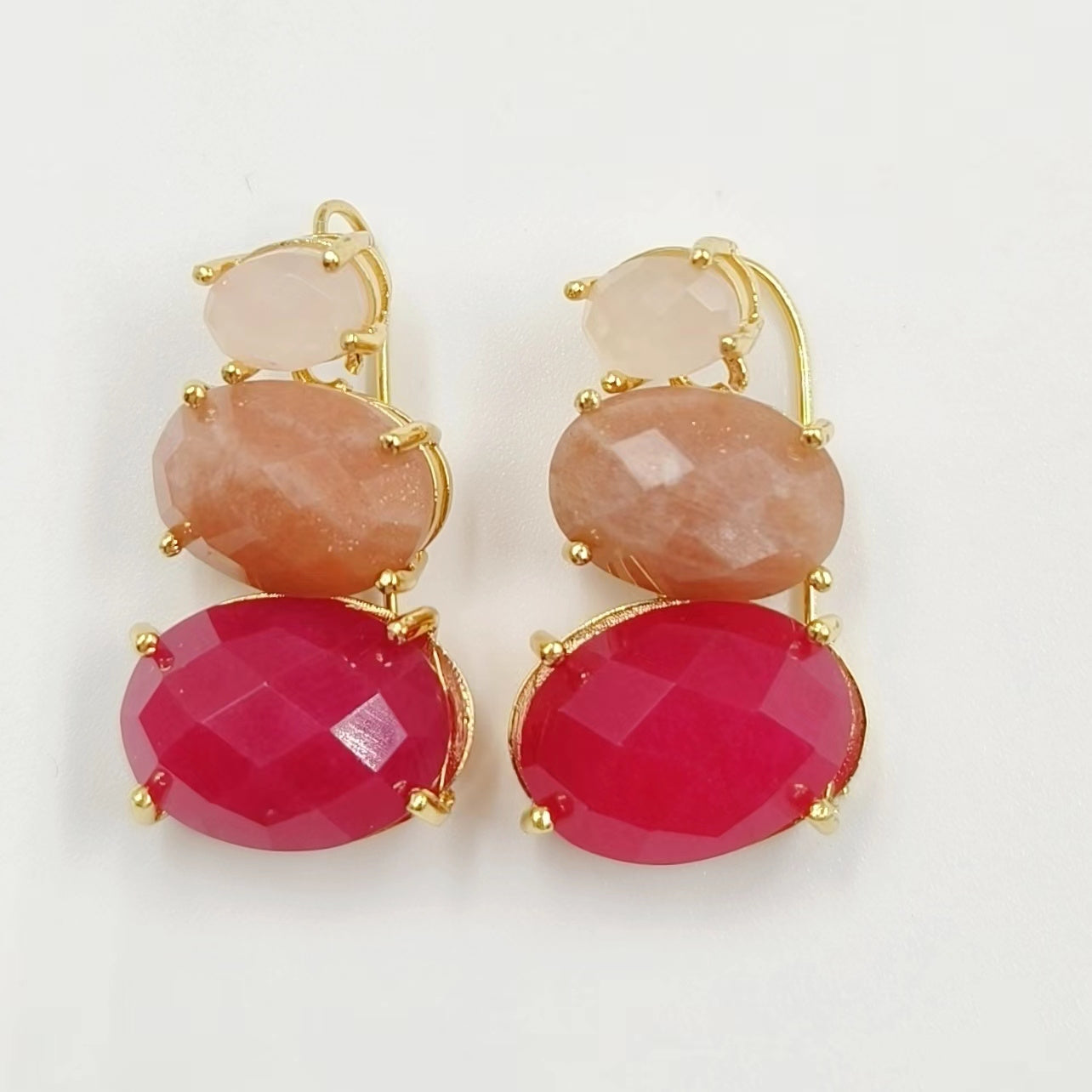 WT-E736 Amazing Colorful Elegant Natural Gemstone Long Charming in Drop Earrings Women Pendant Earrings