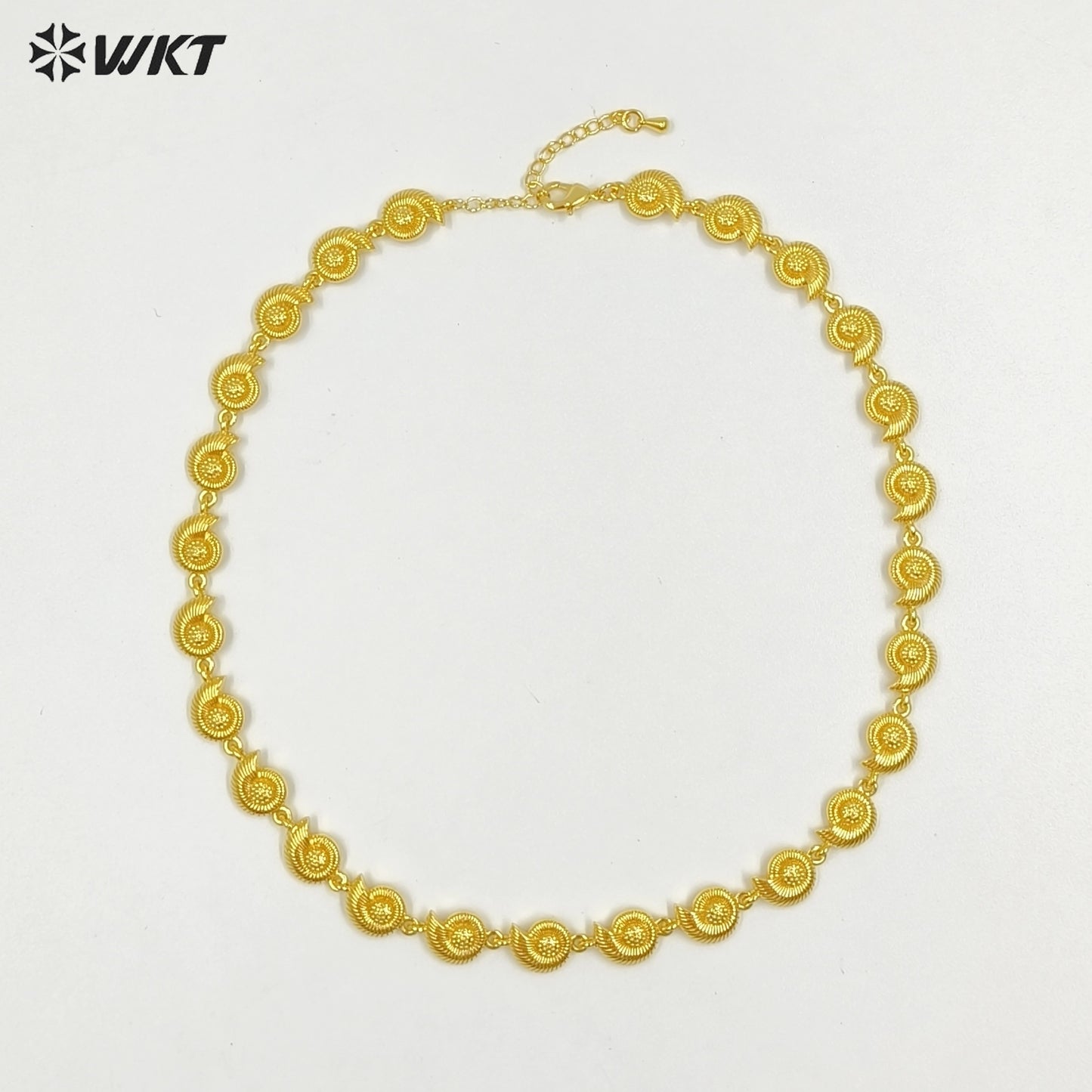 WT-JFN44 Newest Women Romantic Style Metal Yellow Brass Gold Plated Sea Star And Shell Shape Necklace Party Wearing Jewelry