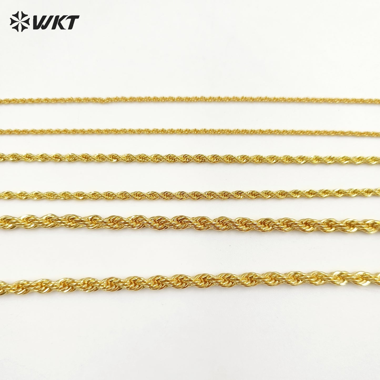 WT-BFN024 WKT Special Yellow Brass Chain Necklace Fashion Choker Jewelry Accessories Durable Decoration Twisted Chain