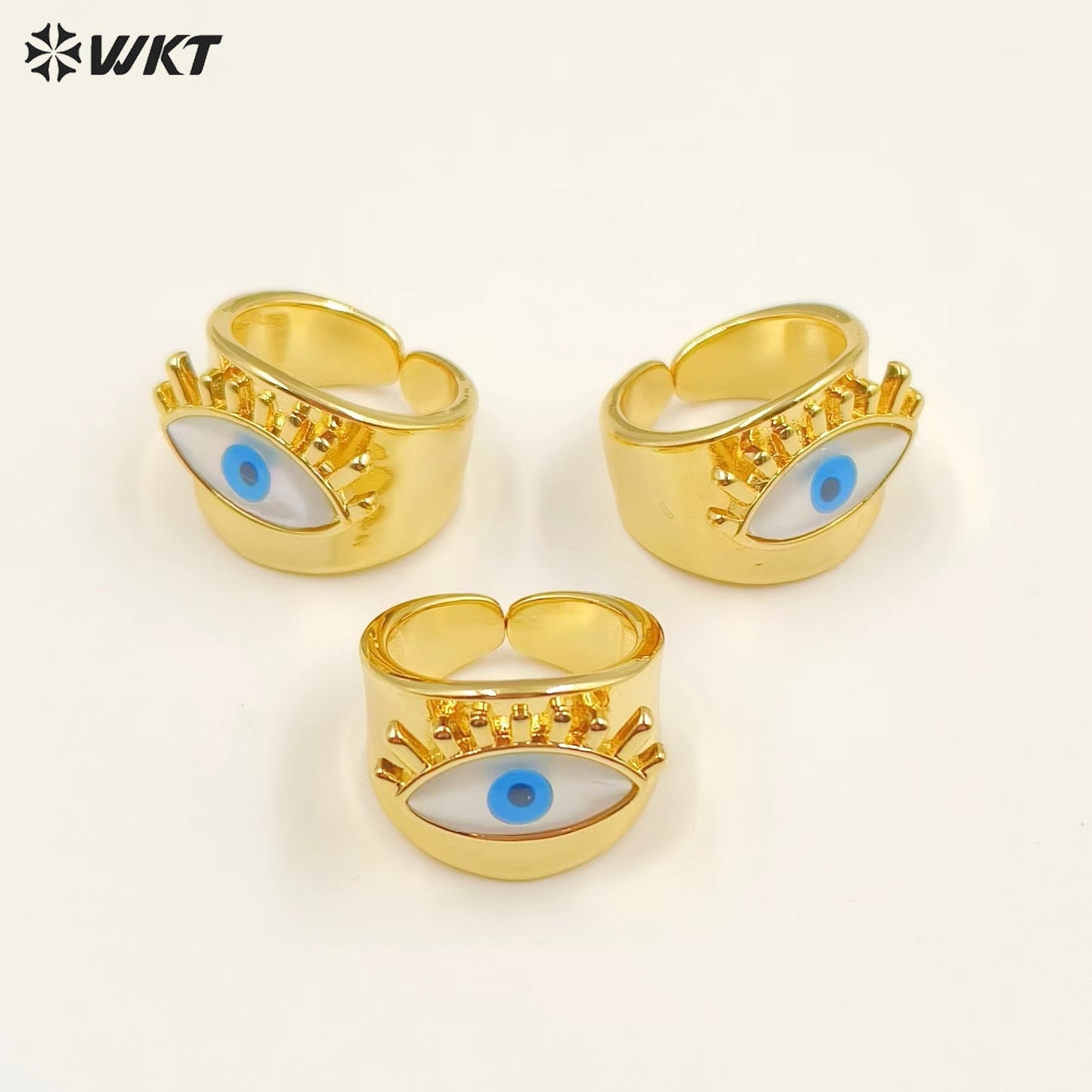 WT-MPR064 Freshwater Shell Devil Eye Stravagante 18k Gold Plating Trendy Ring Lovely Women Natural Pearl Boho Ring for Gift