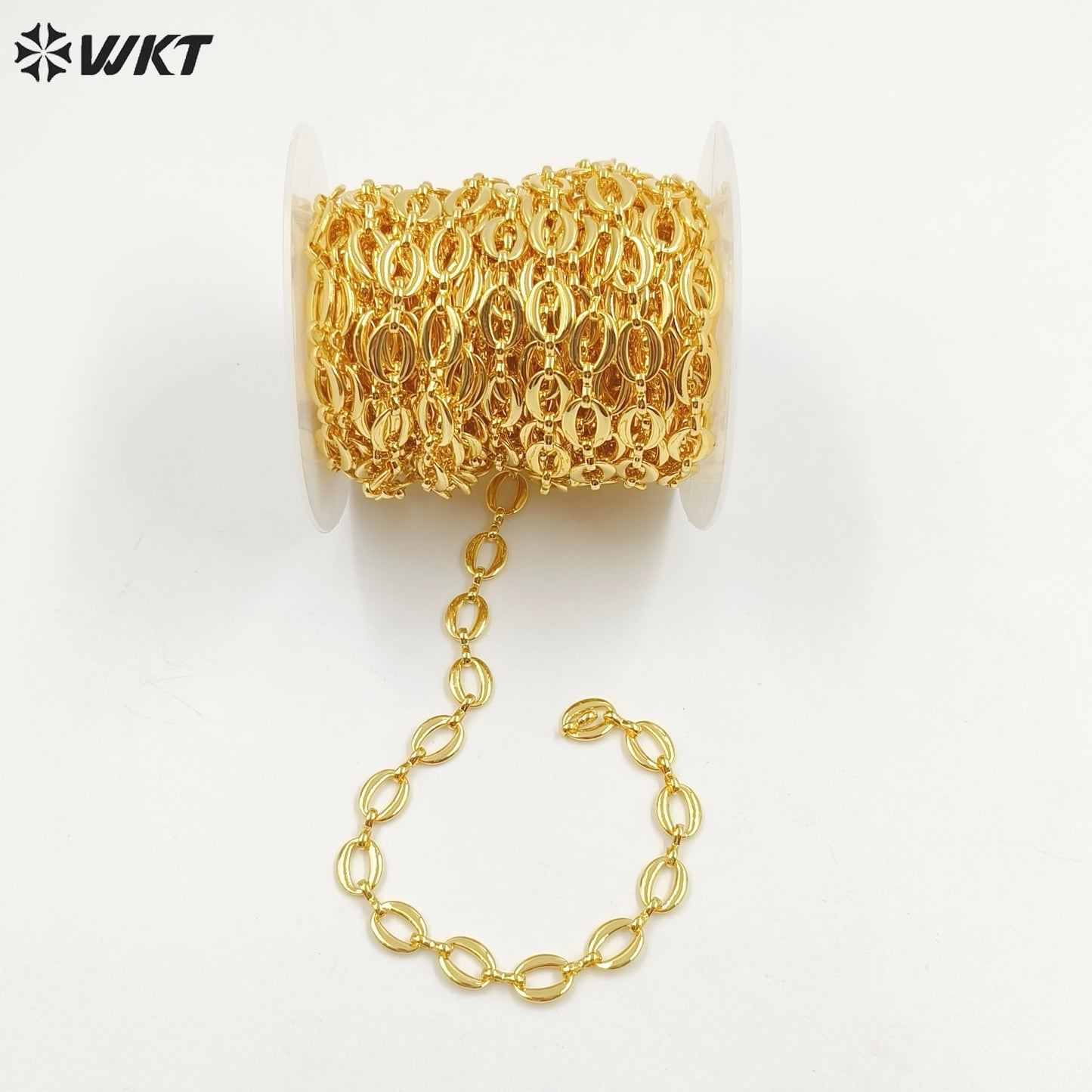 WT-BC224 Amazing New Hand Made Brass With 18k Real Gold Plated Resist Tarnishable Bean Shape Chain