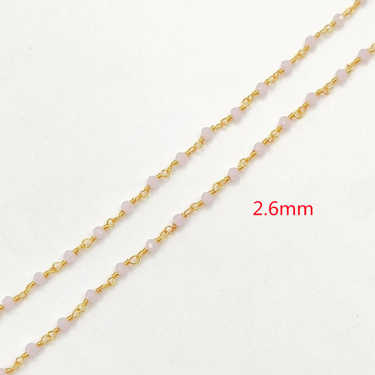 WT-BFN042 Wholesale 3mm Faceted Natural Gemstone Beads Necklace 16inch Long Resist Tarnishable Chain Necklace in 18k Gold Plated