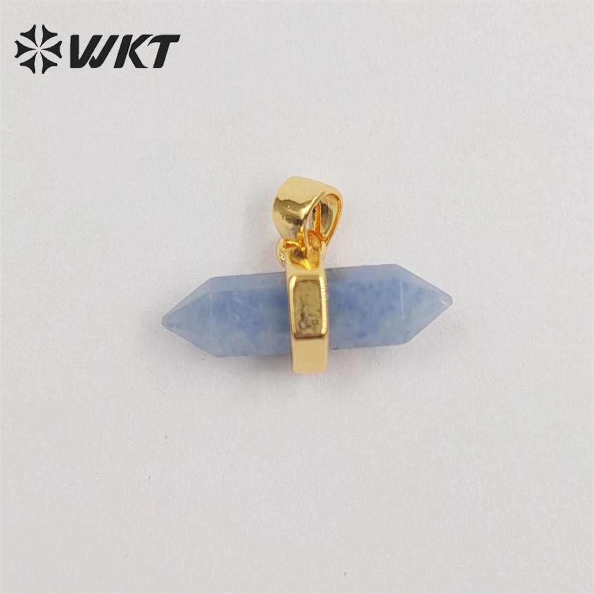 WT-P1902 Wholesale New Delicate Precious Gemstone Double Point Stone Charms Energy Healing Quartz Point Pendant