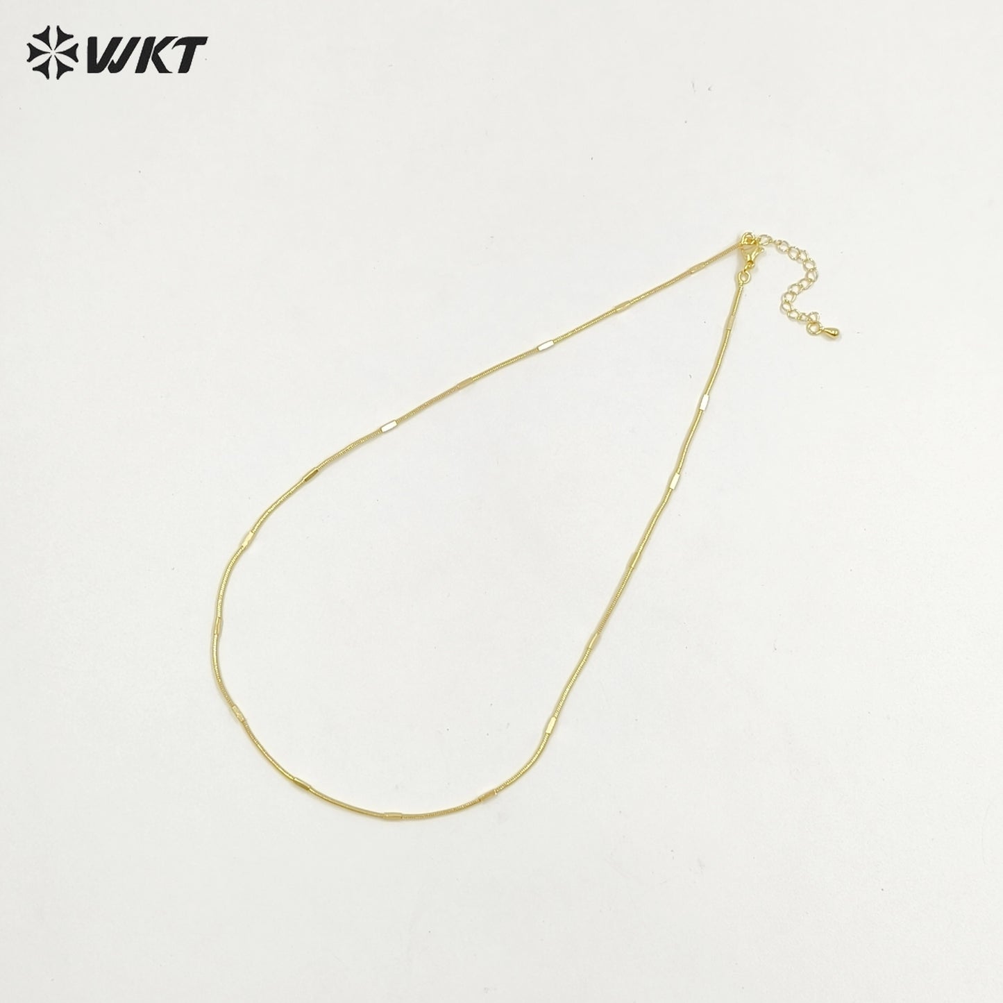 WT-JFN42 New Design Fashion 18k Real Gold Plated Brass Cube Snake Chain for Pendant Match