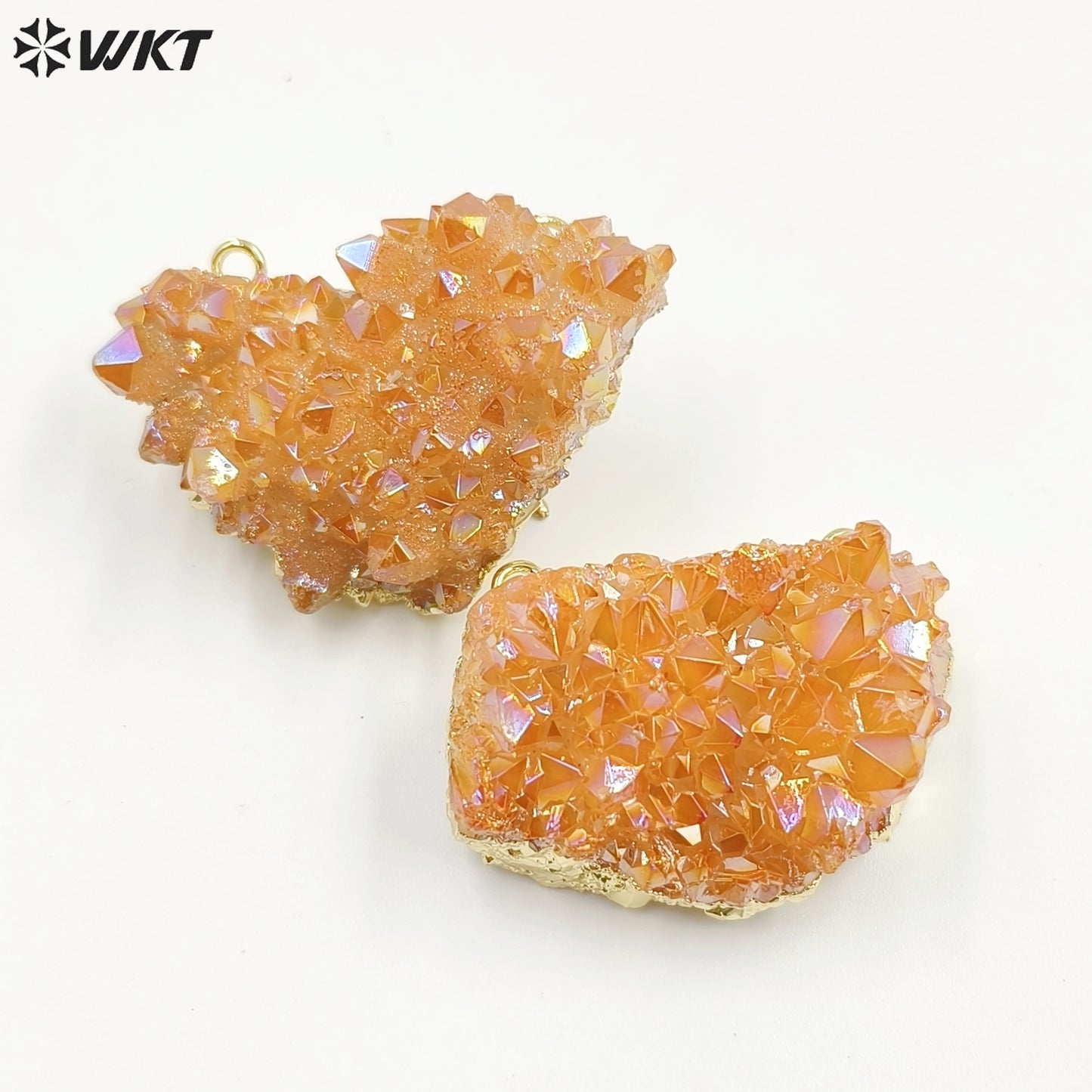 WT-P1918 Fashion Design New Precious Colorful Stone Oval Amazonite Amethyst Stone Aura Crystal Quartz Pendants