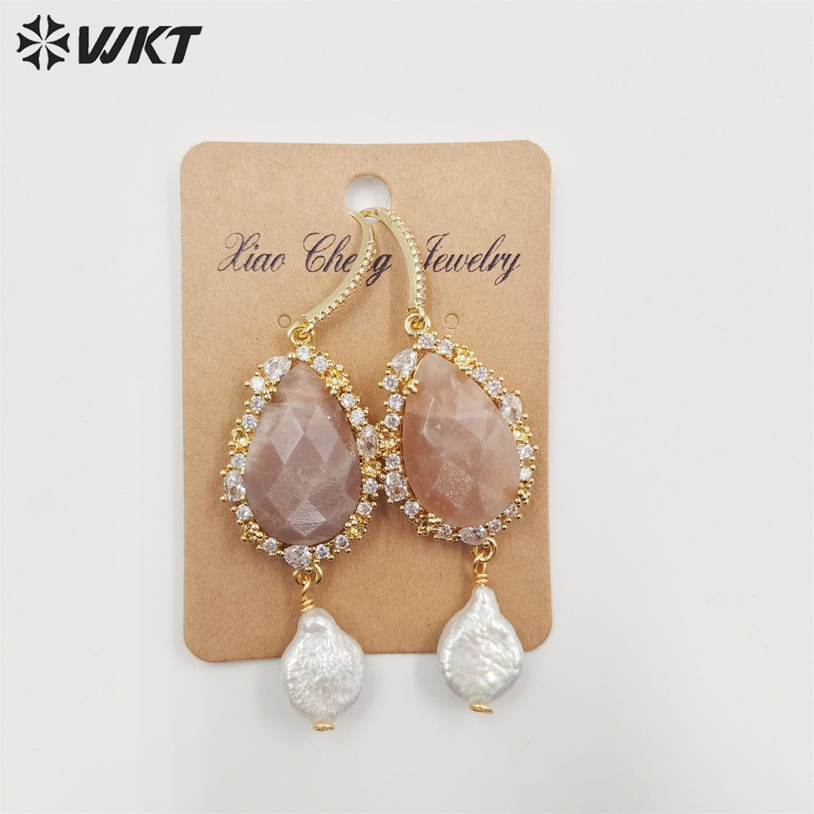 WT-E706 WKT New Design Gorgeous Natural Lapis Amethyst Stone Hoop Earring 18k Enviramental Electroplated Drop Gift Earring