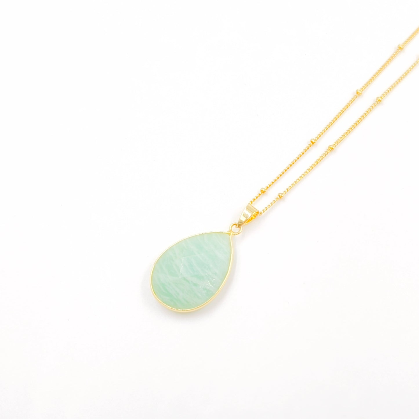 WT-N1418 Amazing INS Hot Natural Stone Made Drop Gemstone Necklace Women Precious Teardrop Stone Necklace