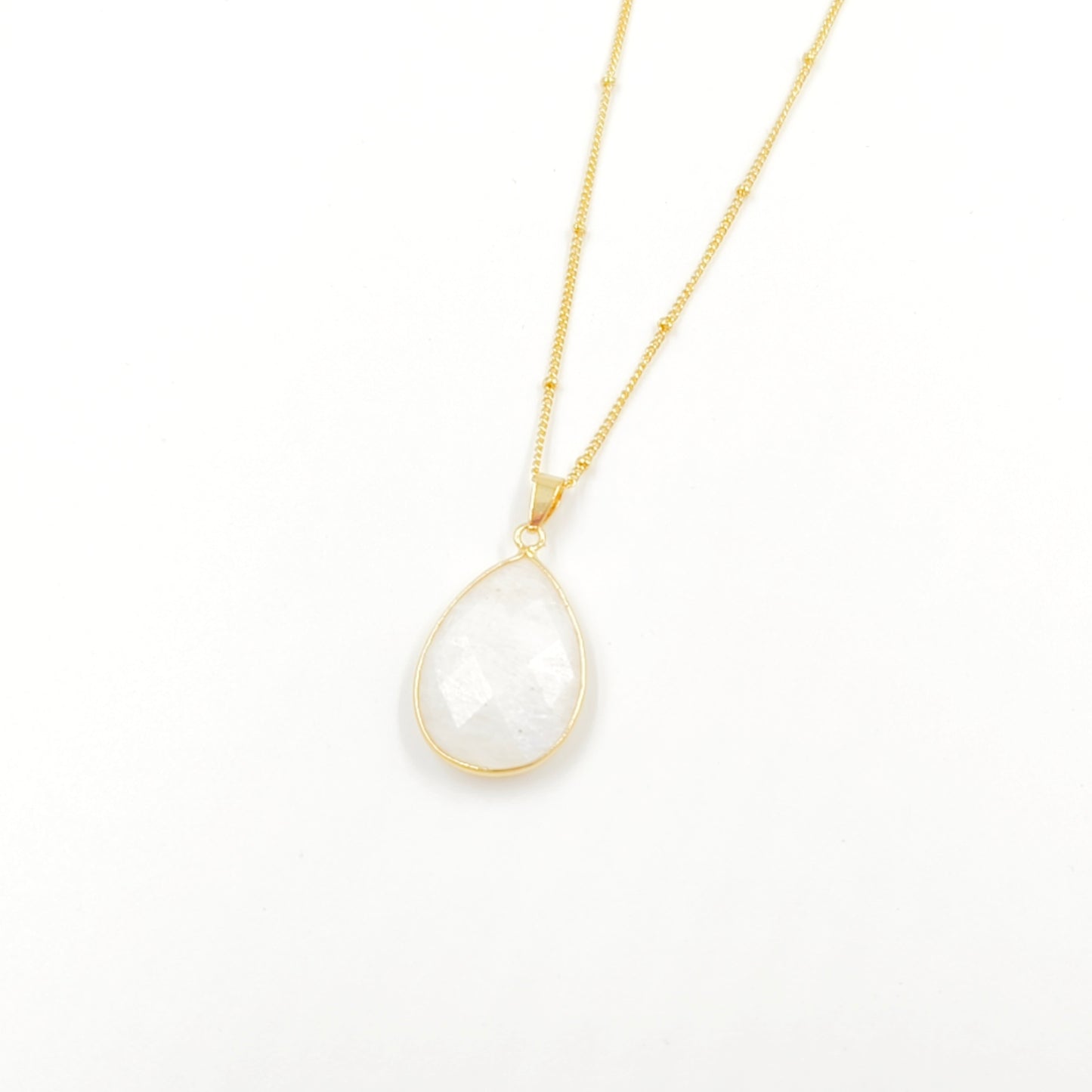 WT-N1418 Amazing INS Hot Natural Stone Made Drop Gemstone Necklace Women Precious Teardrop Stone Necklace