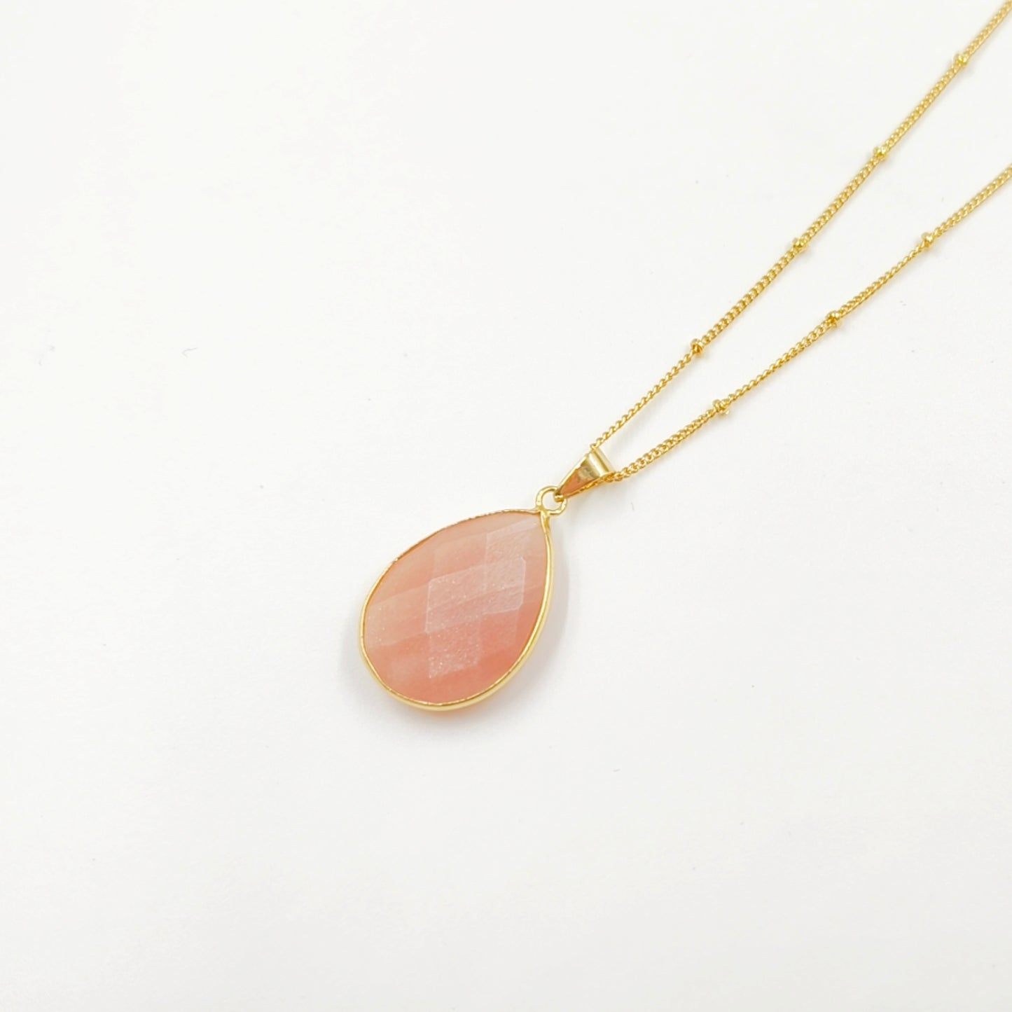 WT-N1418 Amazing INS Hot Natural Stone Made Drop Gemstone Necklace Women Precious Teardrop Stone Necklace