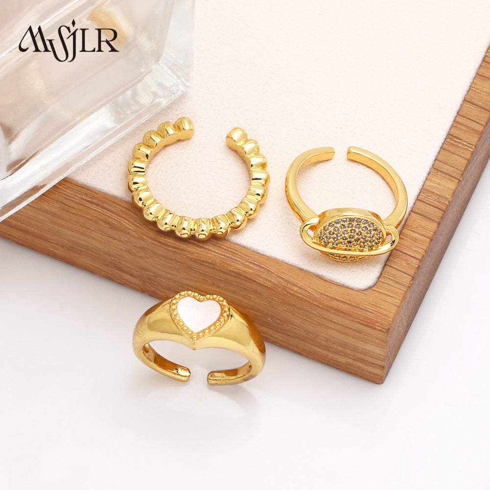 WKT-MVR045 High Quality Creative and Personalized Planet Ring for Female Niche Design Simple and Fashionable Ring Opening