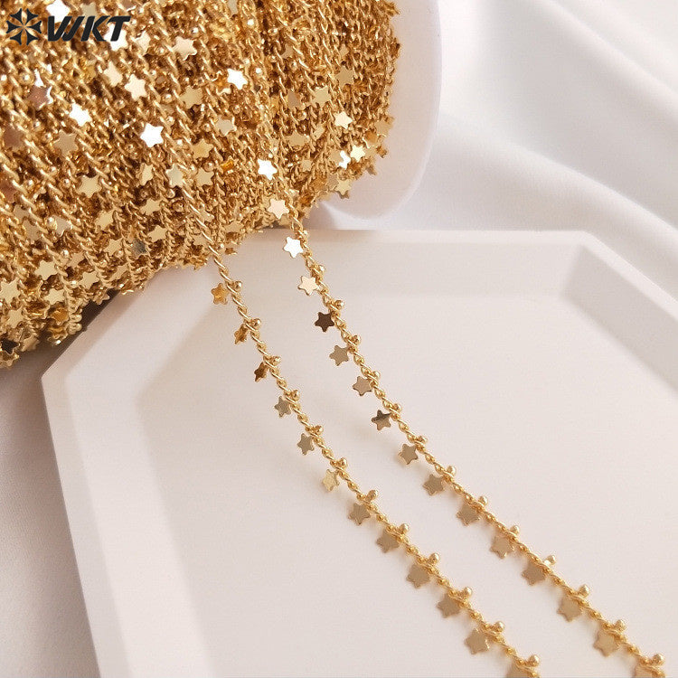 WT-BC220 Hand Made New Arrival Hot Sale18K Gold Plated Yellow Brass Jewelry Chain Sell by Meter for Necklace Bracelet Parts