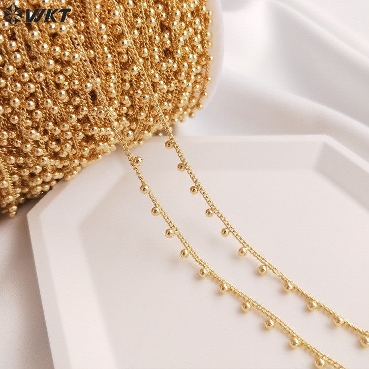 WT-BC220 Hand Made New Arrival Hot Sale18K Gold Plated Yellow Brass Jewelry Chain Sell by Meter for Necklace Bracelet Parts
