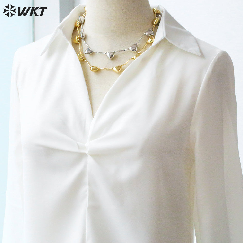 WT-JFN26 WKT Equisite and Pretty Design Charming Style 18k Gold Plated Heart Shape Lady Bracelet and Neckalce Advanced Sale