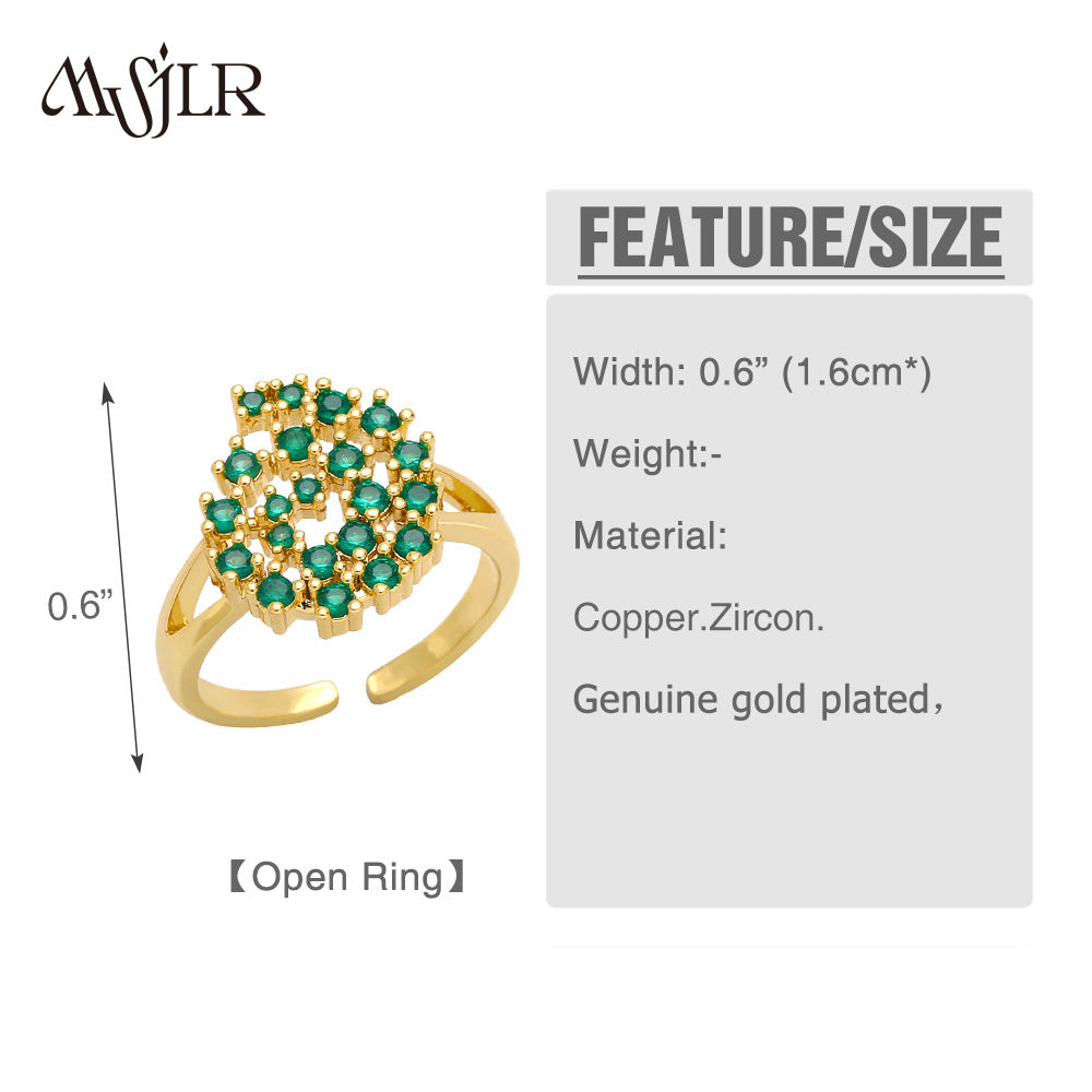 WKT-MVR046 High Quality Zircon Ring Women's Design Feels Small and Simple Cross Border European Opening Ring