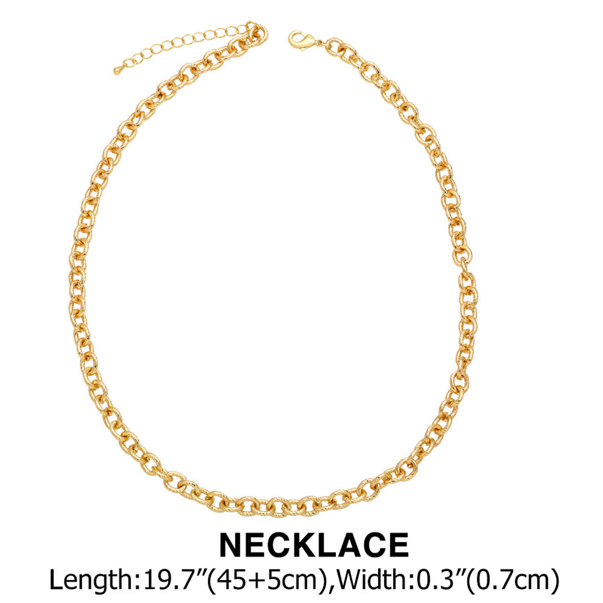 WT-BFN050 Hip-hop Punk Style Exaggerated Necklace Street-style Fashion Chunky Chain Necklace Bracelet Thick Link Chain Necklace