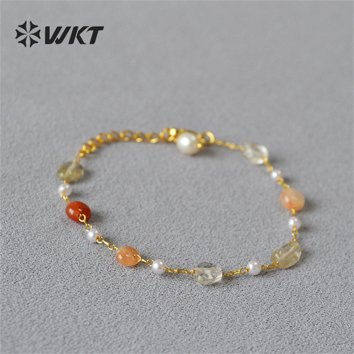 WT-B629 WKT New Handmade Natural Gemstone Bracelets Lovely Amazonite Amethyst Stone Rosary Beads Lucky Bracelets