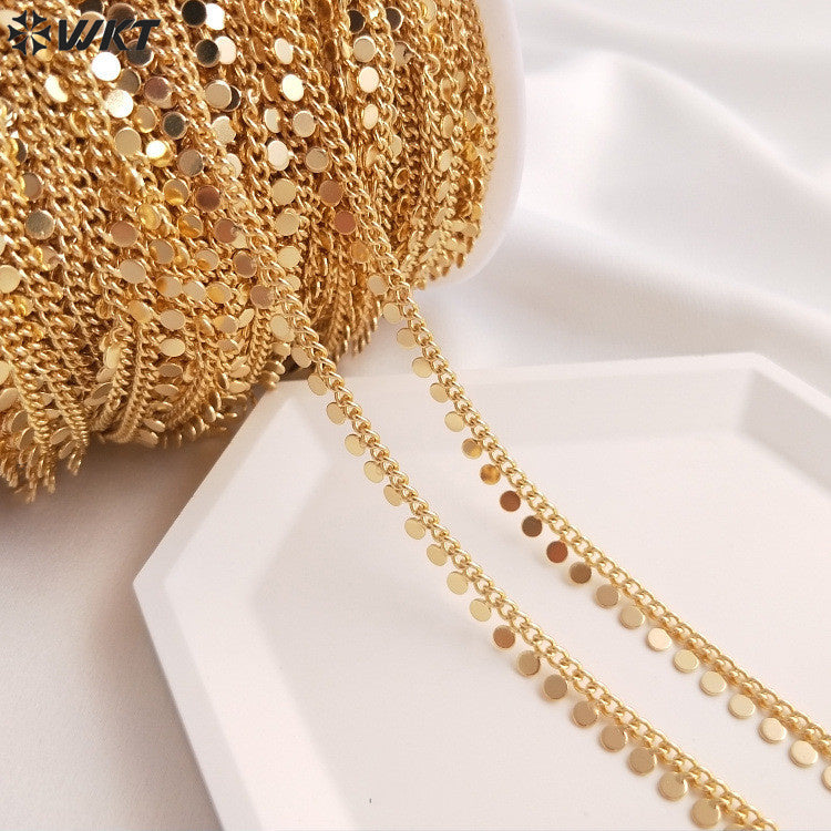 WT-BC220 Hand Made New Arrival Hot Sale18K Gold Plated Yellow Brass Jewelry Chain Sell by Meter for Necklace Bracelet Parts