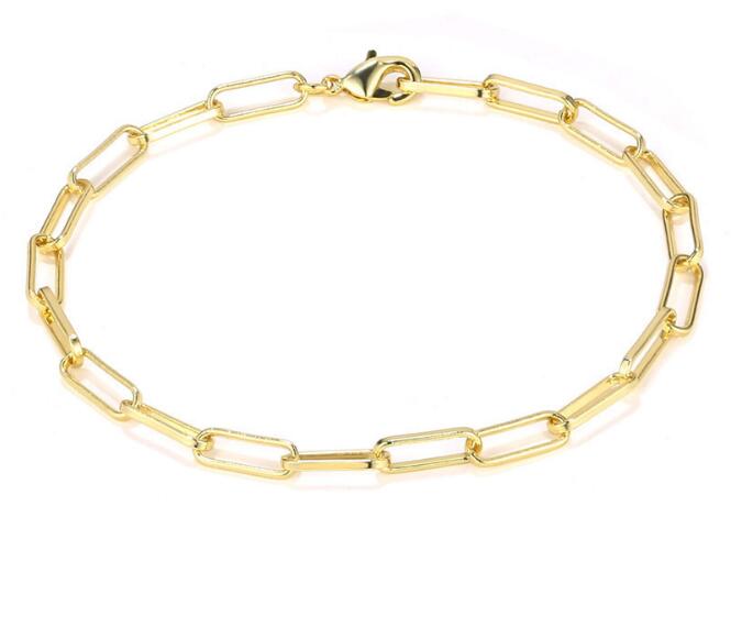 WT-B550 Timeless Wonder Brass Chain Linked Bracelet Fashion Women Jewelry Gothic Gift Boho Gold Eletroplated Faceted Bracelet