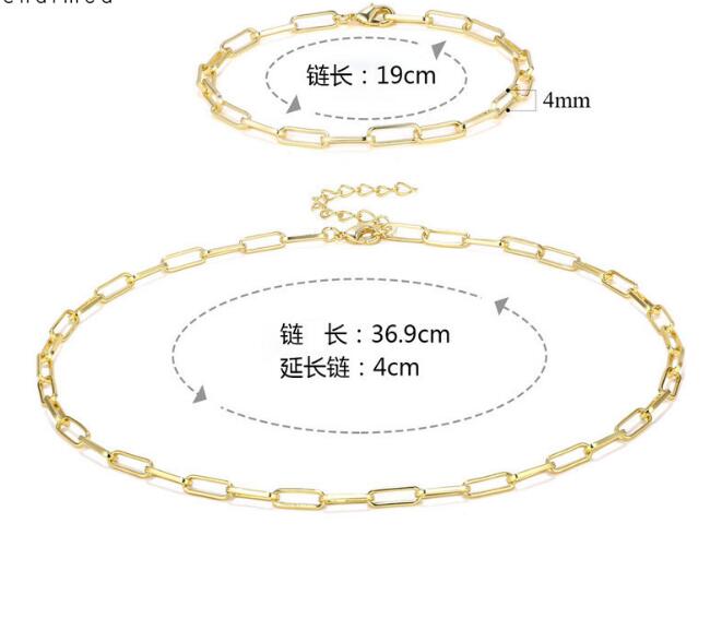WT-N1225 Wholesale 18k Real Gold Plated Chunky Linked Chain Lady Fashion Choker Brass Metal Chain Necklace Women Jewelry Chain