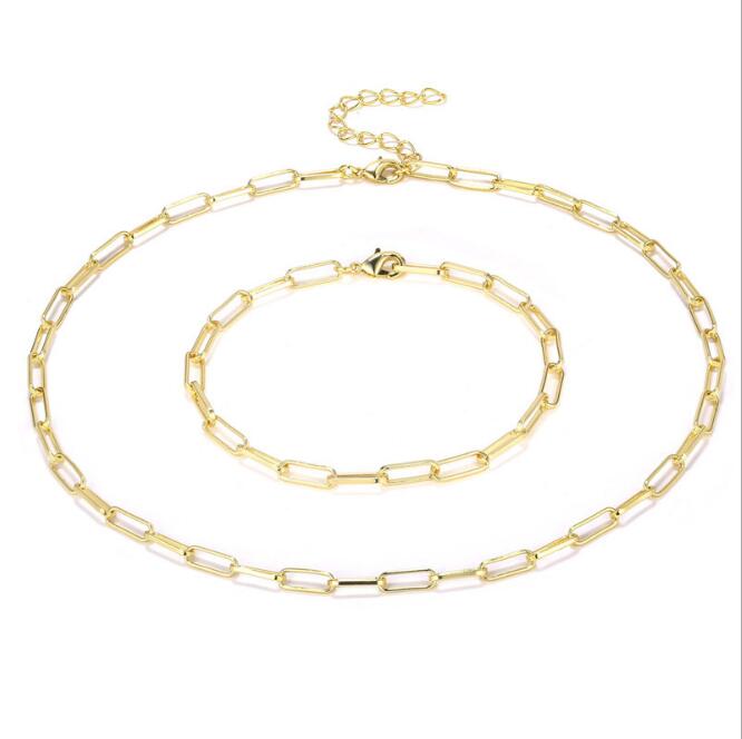 WT-B550 Timeless Wonder Brass Chain Linked Bracelet Fashion Women Jewelry Gothic Gift Boho Gold Eletroplated Faceted Bracelet