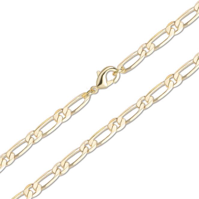 WT-N1227 Popular Figaro Chain Necklace Brass with Gold Electroplated Woman Fashion Link Chain Necklace Hot Figaro Chain Necklace