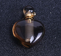 WT-P1848 Wholesale Fashion Stainless Steel Natural Stone Made Perfume Bottle Pendants Women Lovely Heart Stone Bottle for Neck