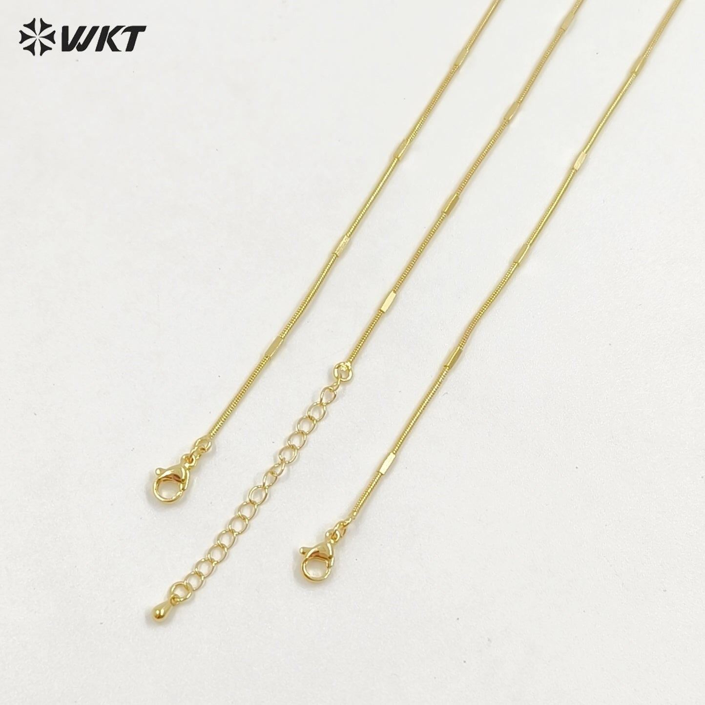 WT-JFN42 New Design Fashion 18k Real Gold Plated Brass Cube Snake Chain for Pendant Match