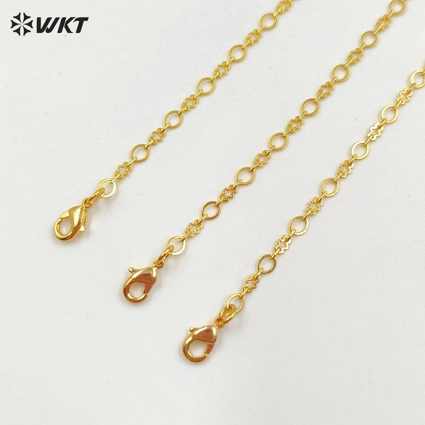 WT-BFN031 WKT Delicate Necklace for Women 18 Inches Classic Gold Plated Yellow Brass Chain Luxury Jewelry Gifts Lobster Clasp