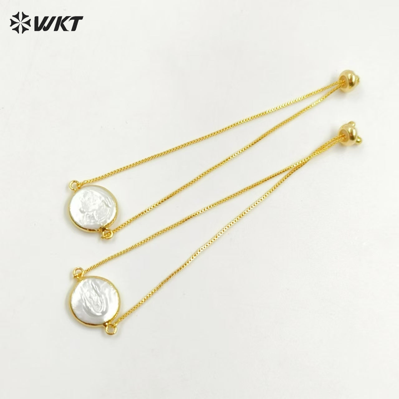 WT-B306 Simple All-match Pearl Connector Bracelets for Women Party Gift,Natural Pearl Connector Bracelets with Gold Chain Design