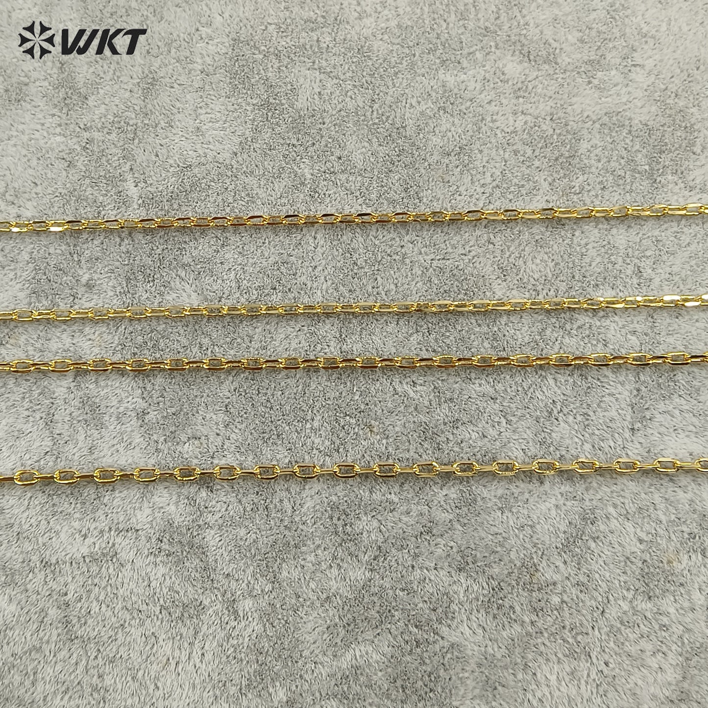 WT-BFN020 Wonderful 18 Inch Long Brass With Gold Necklace Chain Jewelry Tiny Link Chain Necklace Resist Tarnishable