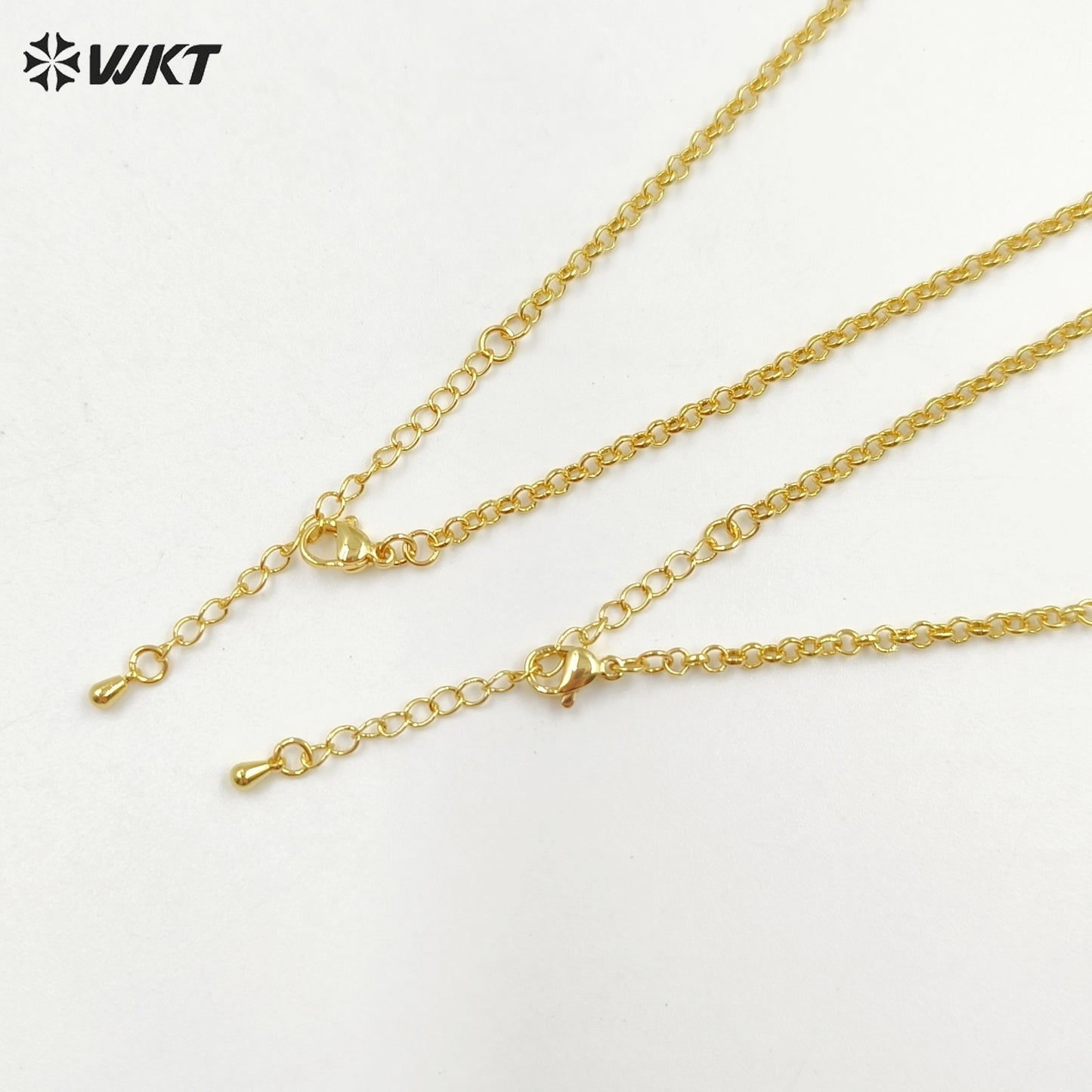 WT-BFN037 Round Gold Chain Yellow Brass with 18k Gold Plated Chain Exquisite Women Decorate Necklace Chain
