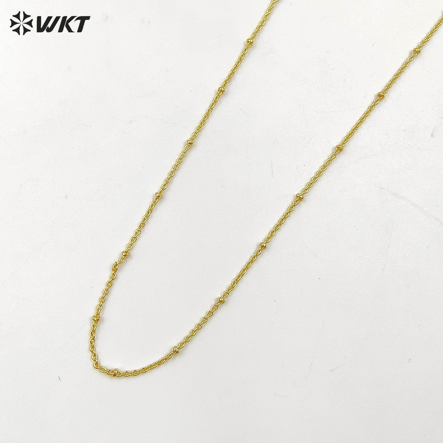 WT-BFN026 WKT Best Lovely Style Chain Necklace Men Women Gold Color Long Jewelry for Party Gift Collar Choker Beads Chain