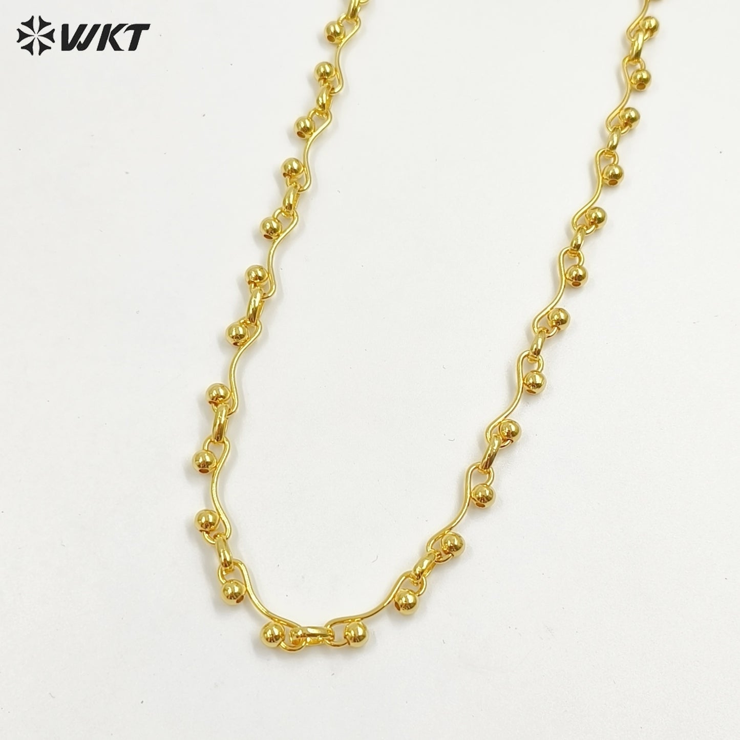 WT-BC261 Wonderful Jewelry DIY Accessories Chain Unique Design With Metal Beads Yellow Brass Gold Electroplated Wholesale