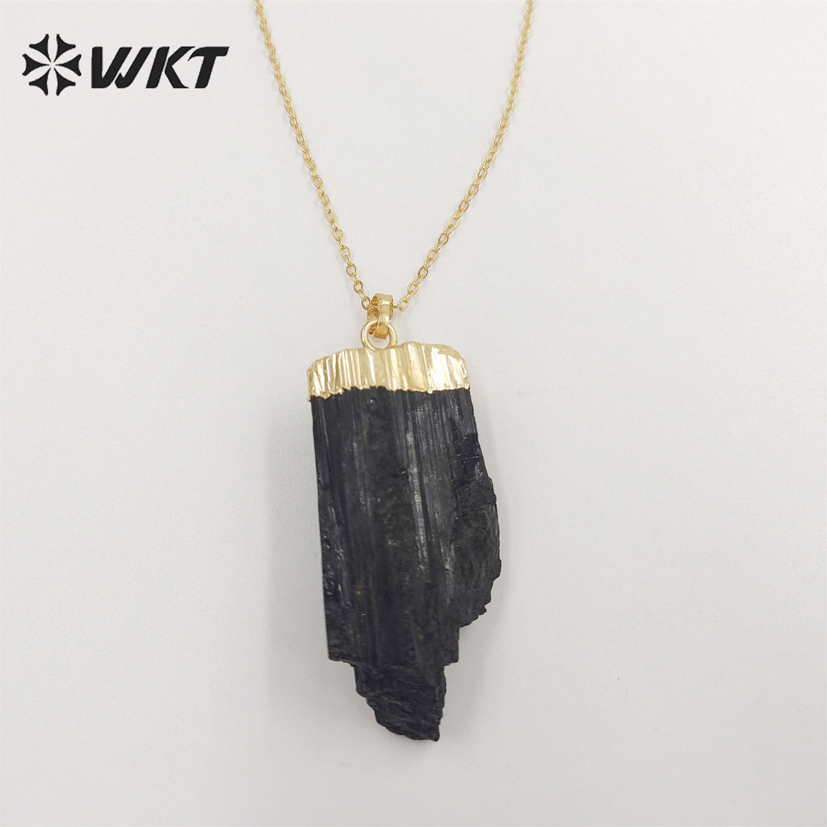 WT-N1405 WKT 2022 HOT STYLE Black Tourmaline Pendant Women PARTY Gift Necklace Trend Jewelry Beautiful Stone Pendant Necklace