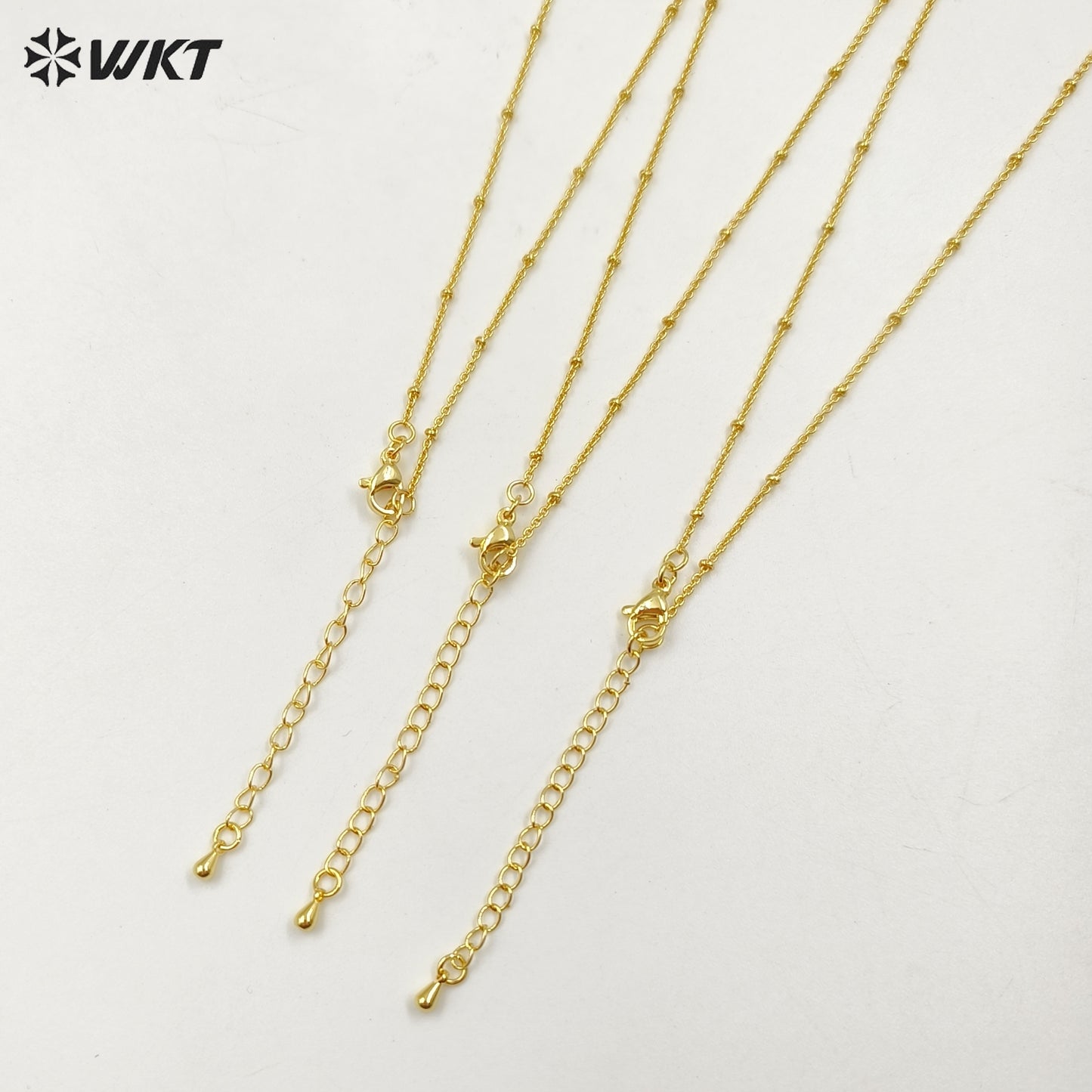 WT-BFN026 WKT Best Lovely Style Chain Necklace Men Women Gold Color Long Jewelry for Party Gift Collar Choker Beads Chain