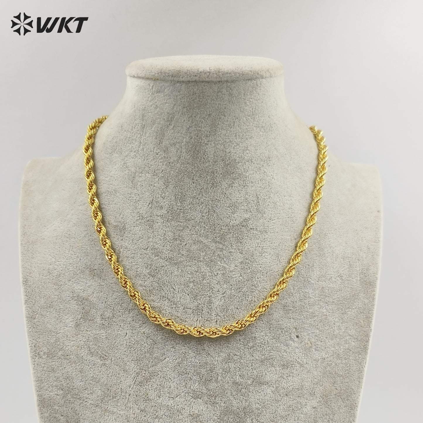 WT-BFN024 WKT Special Yellow Brass Chain Necklace Fashion Choker Jewelry Accessories Durable Decoration Twisted Chain