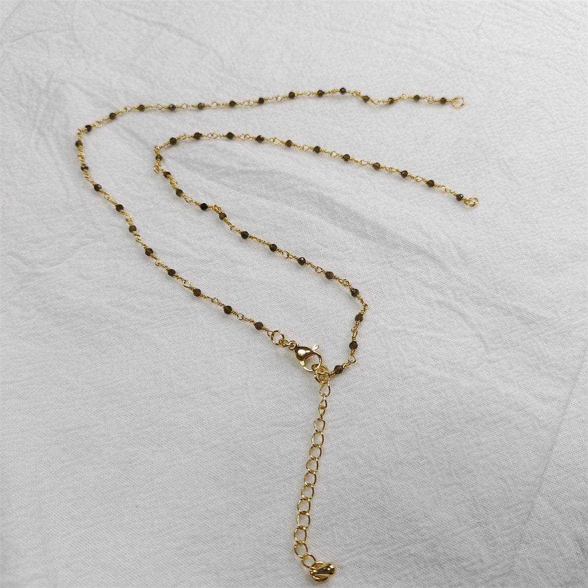 WT-BFN019 Wholesale Fashion Colorful Natural Stone Beads Rosary Chain Cute Double Hook Necklace Jewelry for Women Birthday Gift