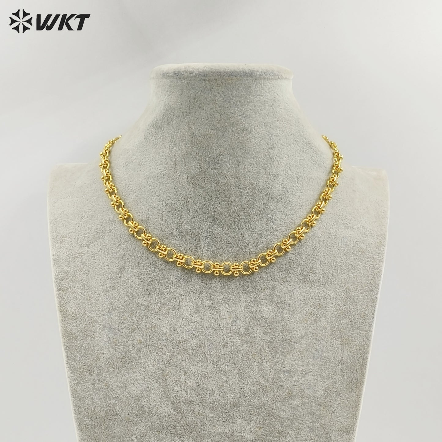 WT-JFN22 WKT Popualr New Arrival Simple Elegant and Fresh Design 18k Gold Plated Buckle Necklace Unisex Hot Sale Chain Jewelry