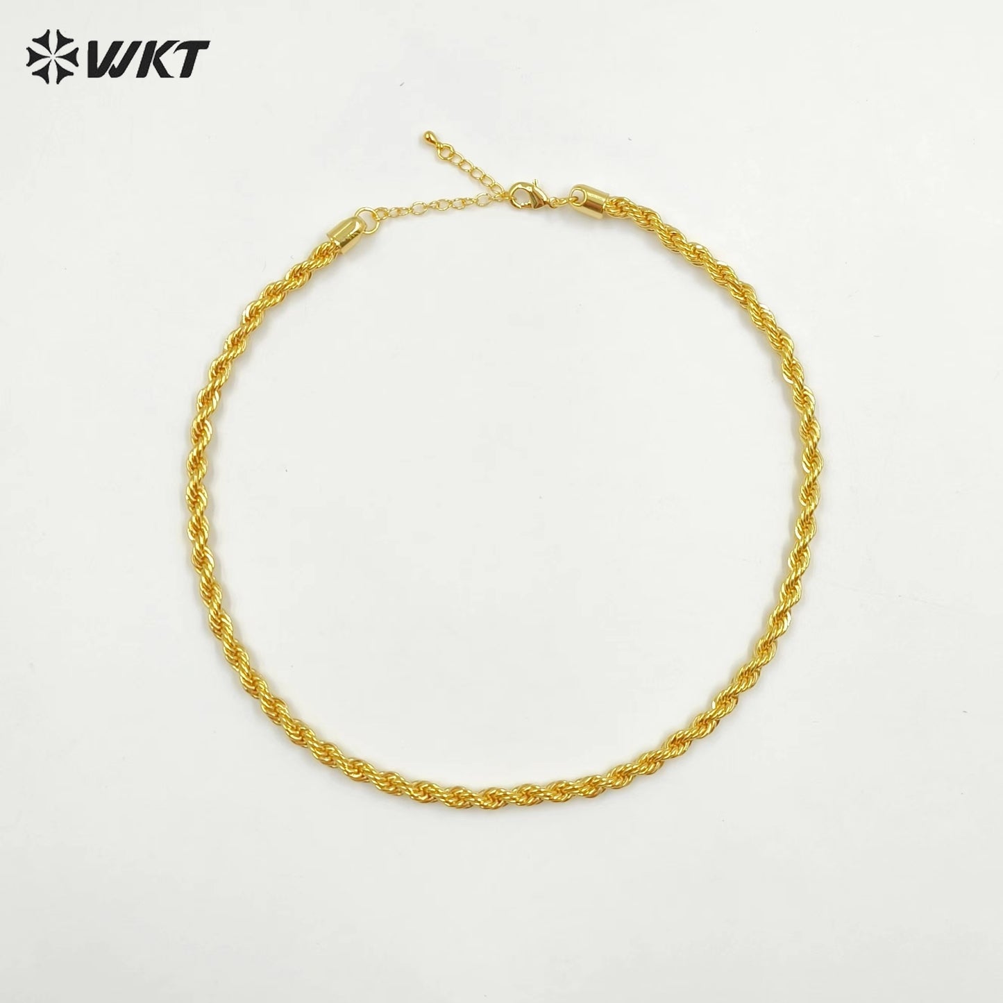 WT-BFN024 WKT Special Yellow Brass Chain Necklace Fashion Choker Jewelry Accessories Durable Decoration Twisted Chain