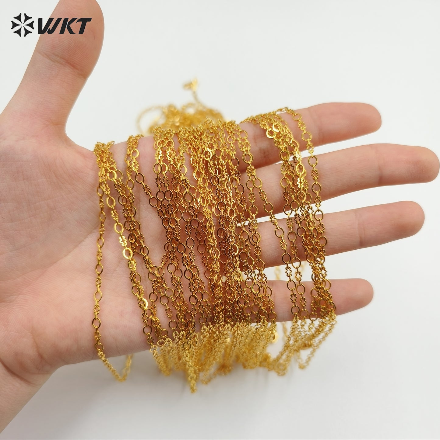 WT-BFN031 WKT Delicate Necklace for Women 18 Inches Classic Gold Plated Yellow Brass Chain Luxury Jewelry Gifts Lobster Clasp
