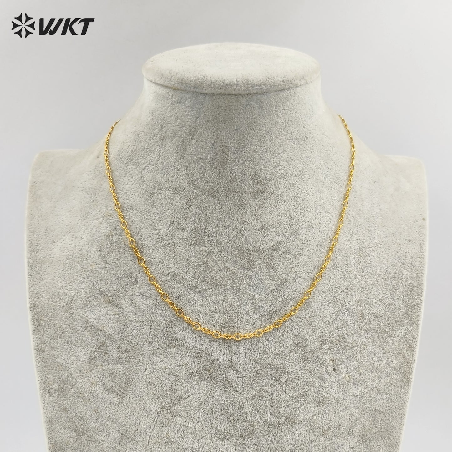 WT-BFN031 WKT Delicate Necklace for Women 18 Inches Classic Gold Plated Yellow Brass Chain Luxury Jewelry Gifts Lobster Clasp