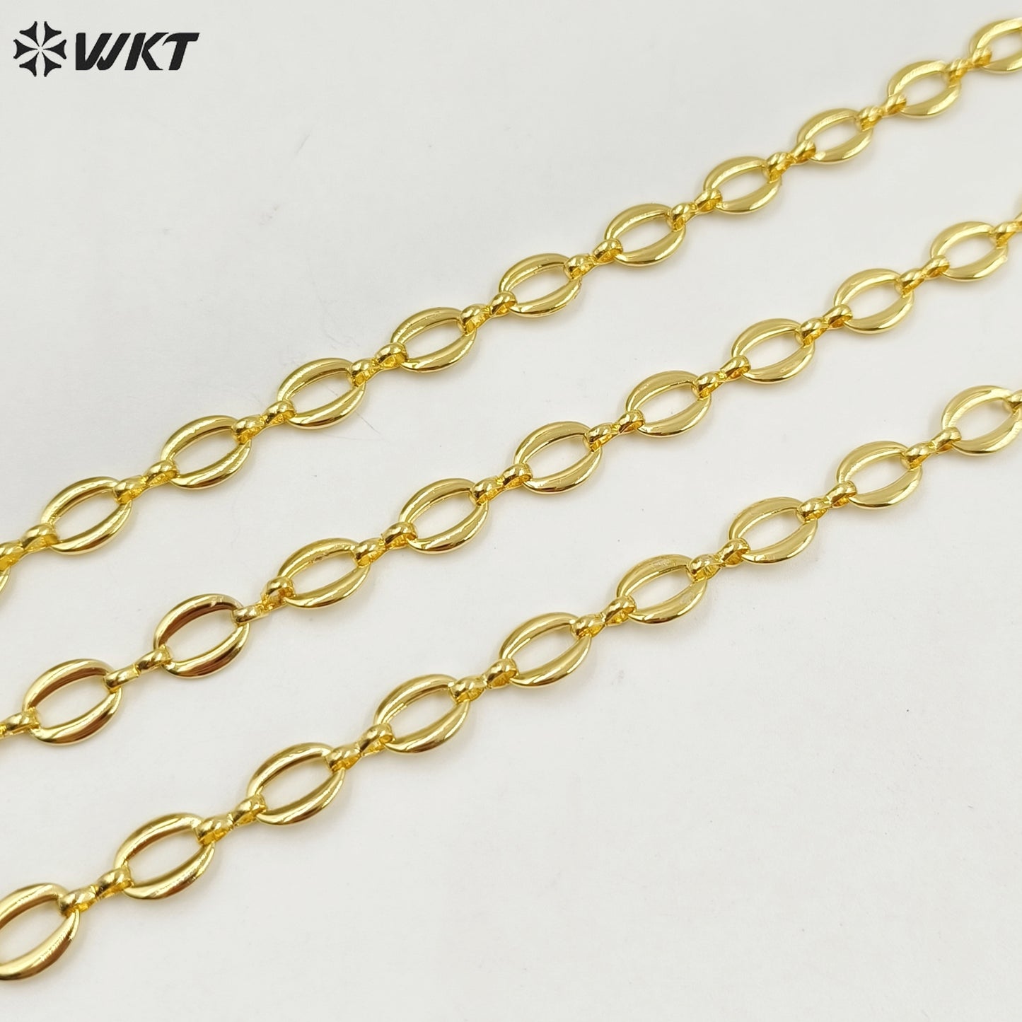 WT-BC224 Amazing New Hand Made Brass With 18k Real Gold Plated Resist Tarnishable Bean Shape Chain