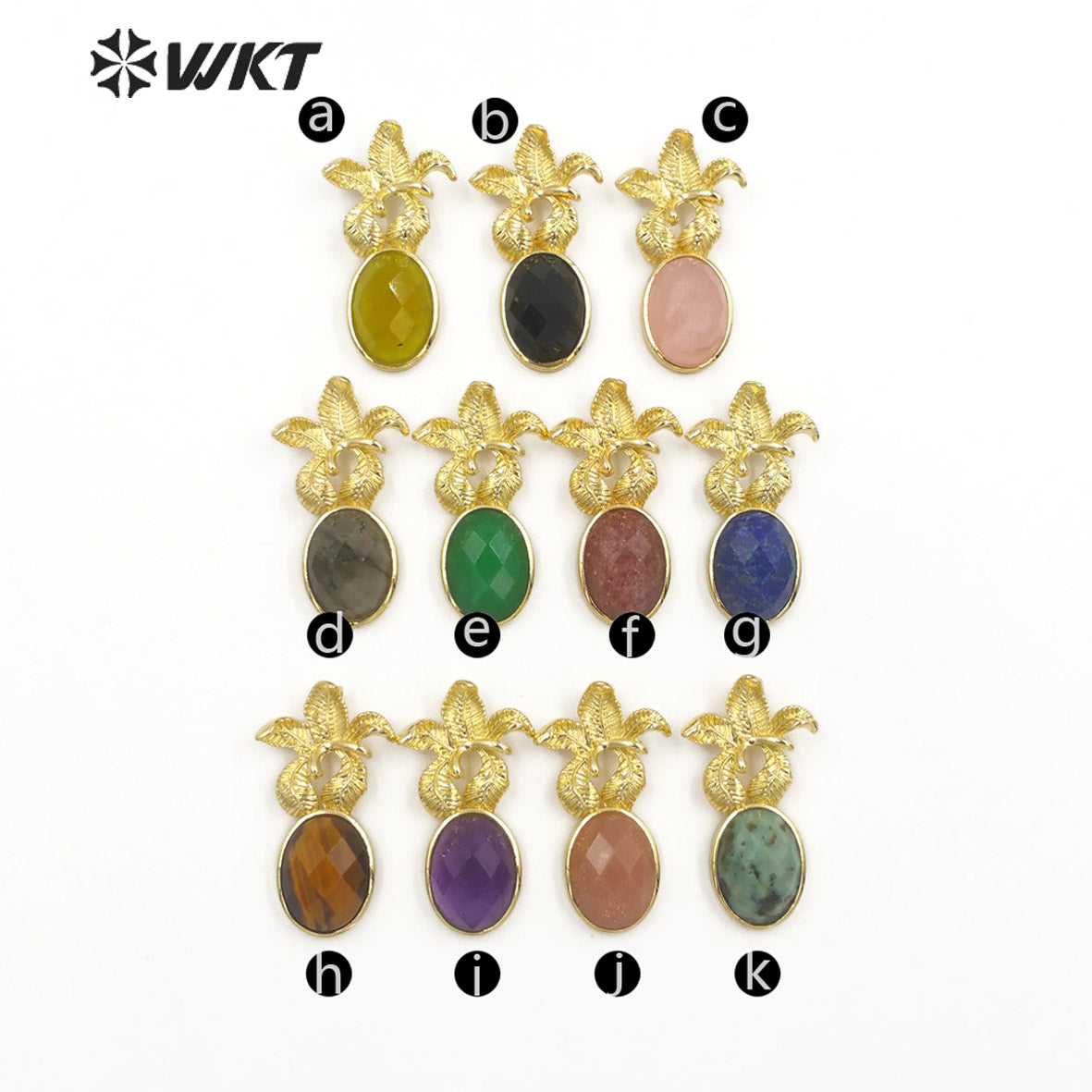 WT-P1923 Fashion Design Trendy New Precious Colorful Stone Flower Shaped Oval Amazonite Amethyst Gemstone Pendants