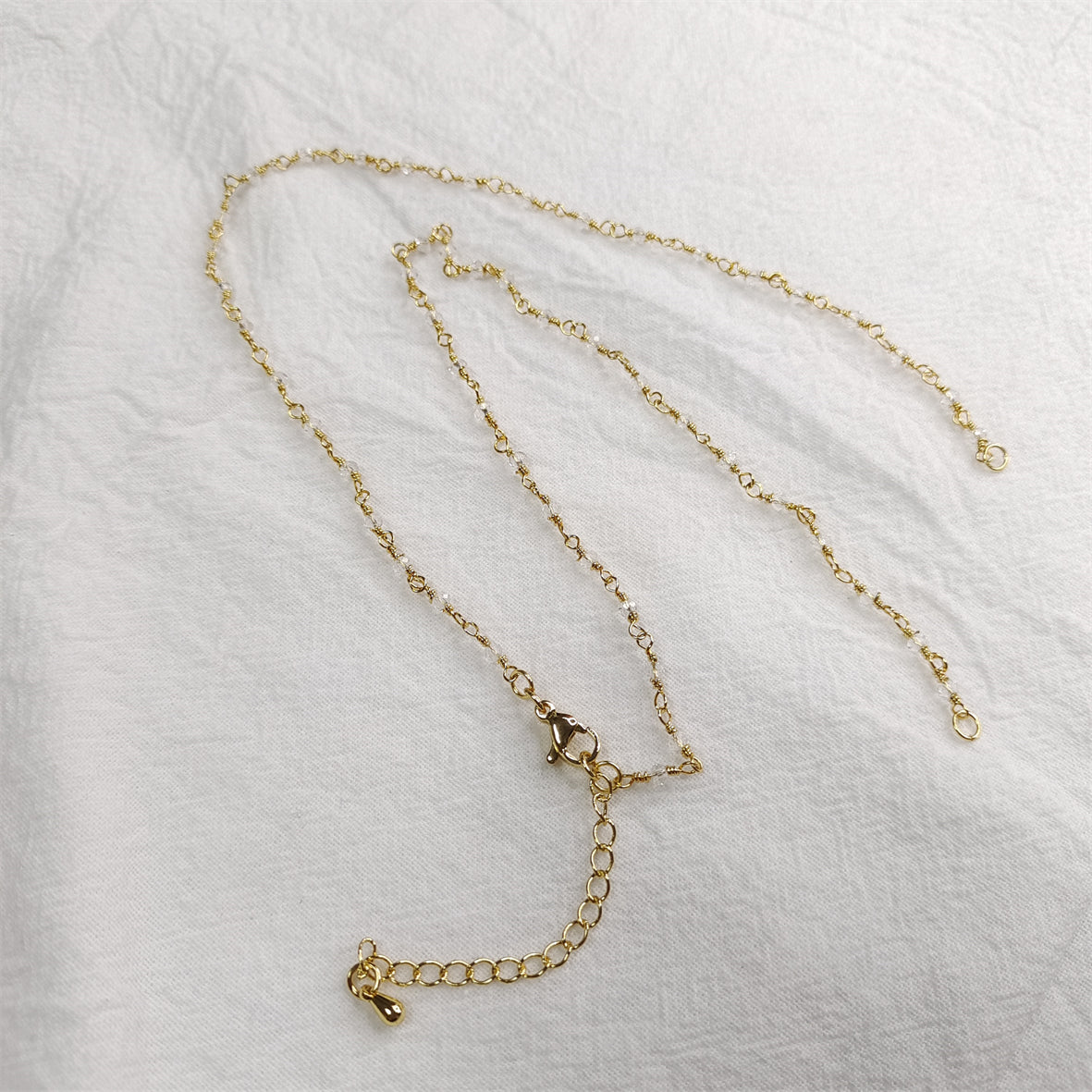 WT-BFN019 Wholesale Fashion Colorful Natural Stone Beads Rosary Chain Cute Double Hook Necklace Jewelry for Women Birthday Gift
