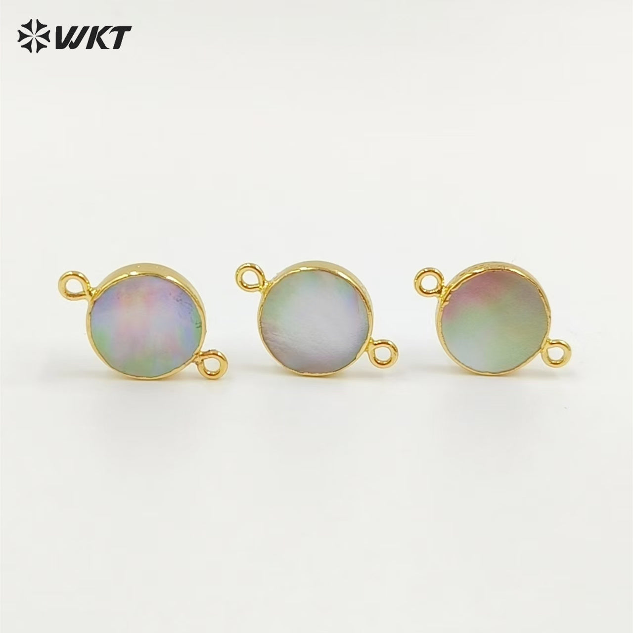 WT-C153 Wholesale Natural Round Freshwater Black Pearl Connector With 24k Real Gold Plated Jewelry,Fashion Black Pearl Connector