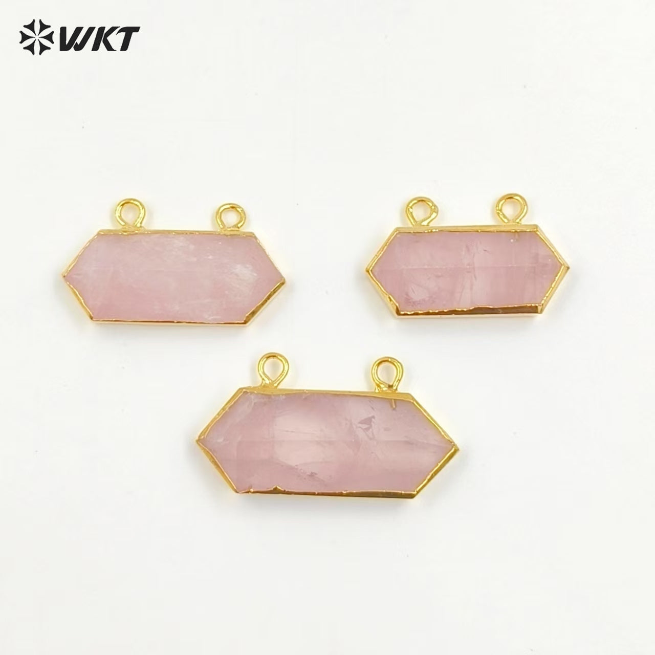 WT-P1988 Wholesale Fashion Randomly Shape Raw Chunky Rose Quartz Stone Pendants for Necklace Making Gemstone Jewelry
