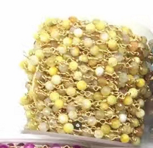 WT-RBC207 Wholesale Fashion Gold Electroplated Colorful Natural Gemstone Beads Chain Handmade Stone Made Rosary Beads Chain