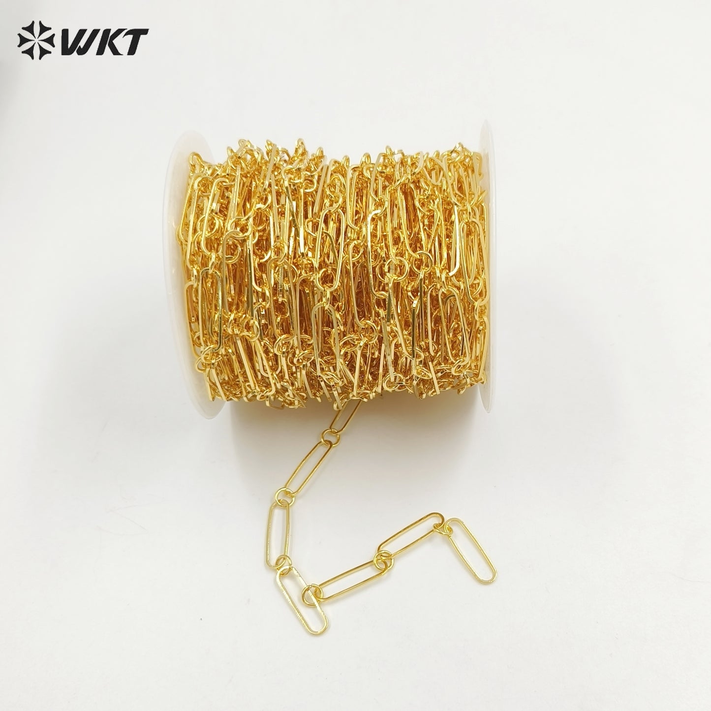 WT-BC230 New Style 18K Real Gold Plated Long Square Connect by Ring Necklace Link Chain for Women Jewelry Design