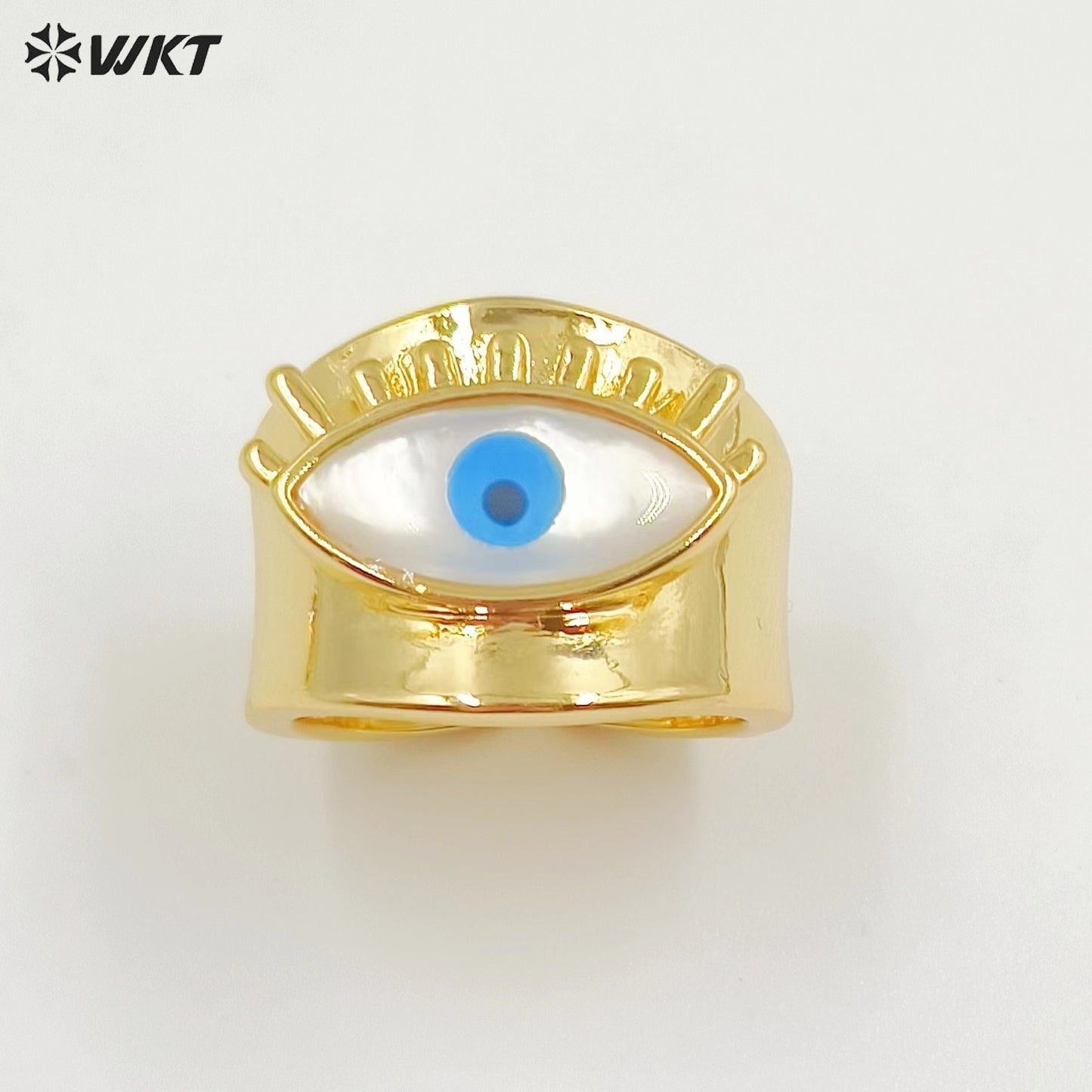 WT-MPR064 Freshwater Shell Devil Eye Stravagante 18k Gold Plating Trendy Ring Lovely Women Natural Pearl Boho Ring for Gift