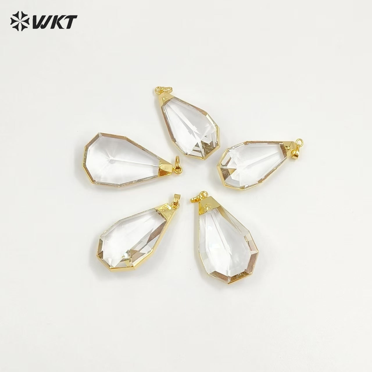 WT-P1305 in Stock ! Fashion Design Natural Rock Crystal Pendants Big Size 38*65mm Waterdrop Shape Crystal Pendant